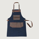 Leather Blue Canvas Apron
